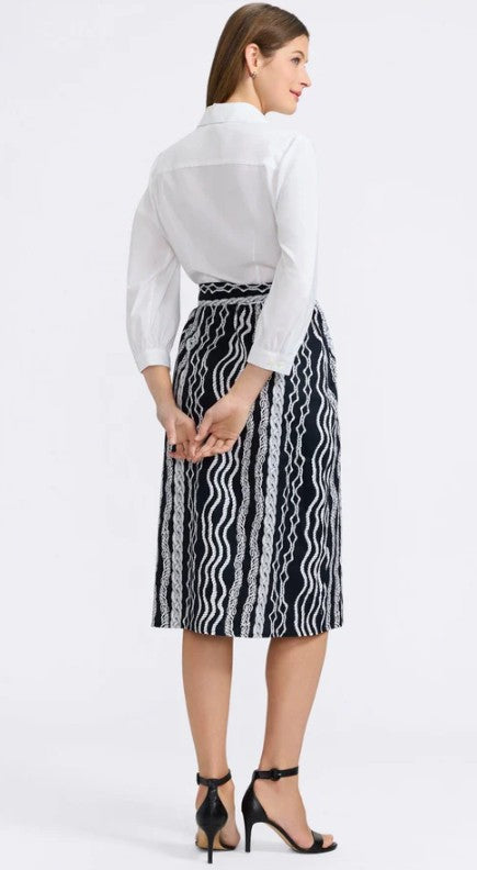 203747 - Esther Braided Belts 3/4 Sleeve Dress-06-Dresses/Jumpsuits-Foxcroft-Krista Anne's Boutique, Women's Fashion and Accessories Located in Oklahoma City, OK and Black Mountain, NC