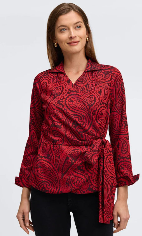 202458 - Salina Long Sleeve Blouse-02-Tops/Blouses-Foxcroft-Krista Anne's Boutique, Women's Fashion and Accessories Located in Oklahoma City, OK and Black Mountain, NC