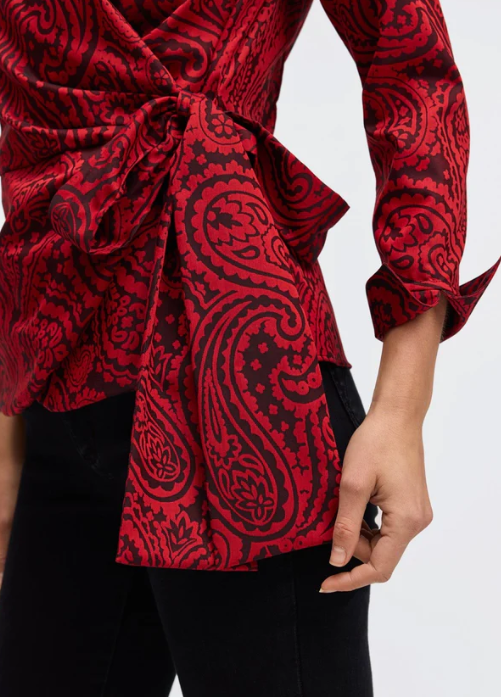 202458 - Salina Long Sleeve Blouse-02-Tops/Blouses-Foxcroft-Krista Anne's Boutique, Women's Fashion and Accessories Located in Oklahoma City, OK and Black Mountain, NC