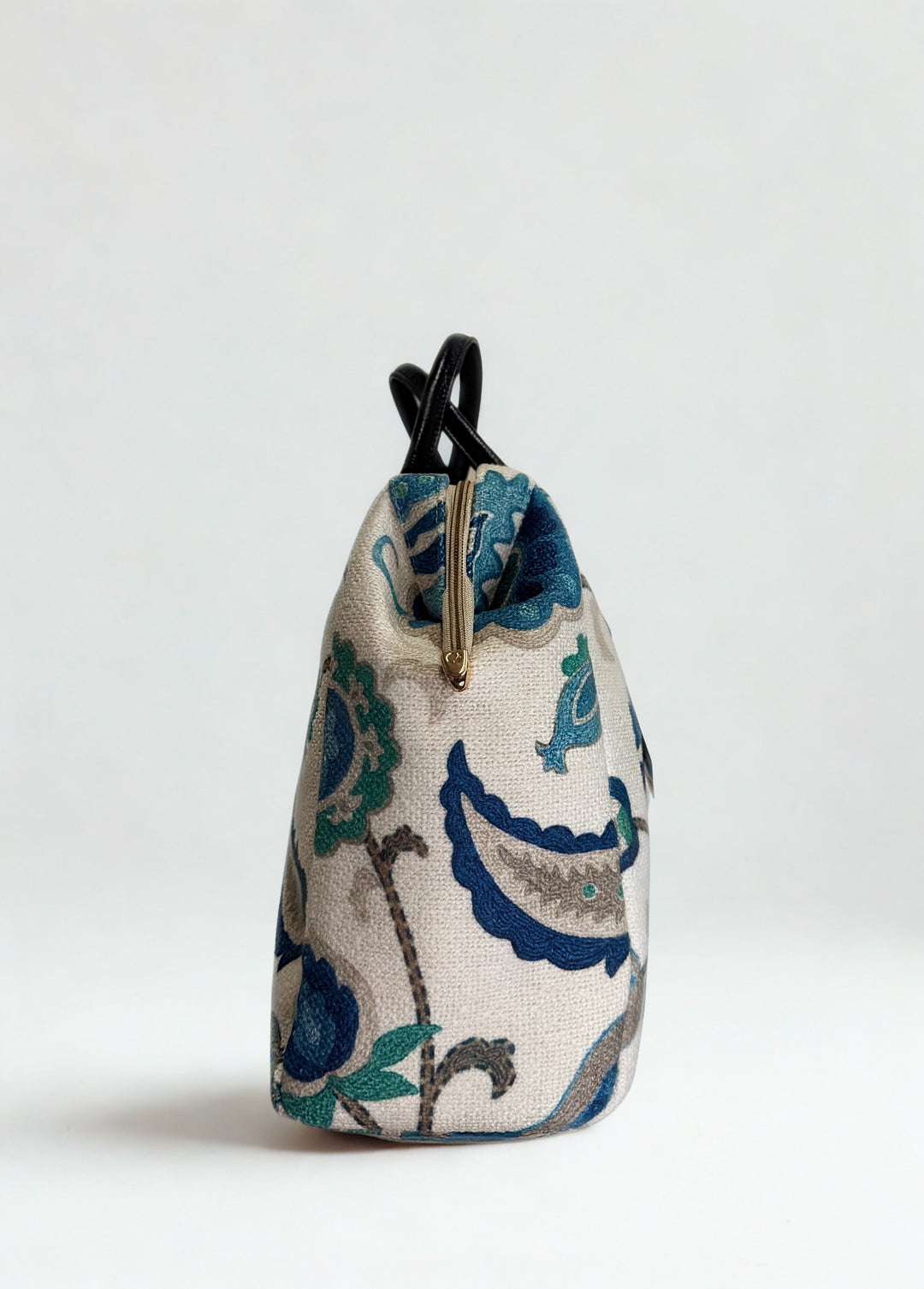 BG:100 - Tapestry Leather Carpetbag-09-Accessories-Vintage Decor Inc.-Krista Anne's Boutique, Women's Fashion and Accessories Located in Oklahoma City, OK and Black Mountain, NC