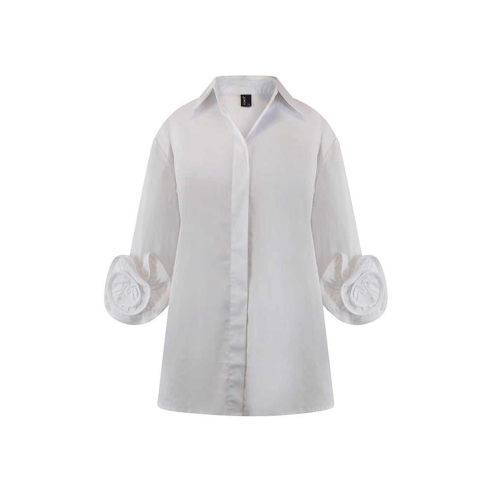 1W2296 - Rose Cuff Blouse-02-Tops/Blouses-Ravel-Krista Anne's Boutique, Women's Fashion and Accessories Located in Oklahoma City, OK and Black Mountain, NC