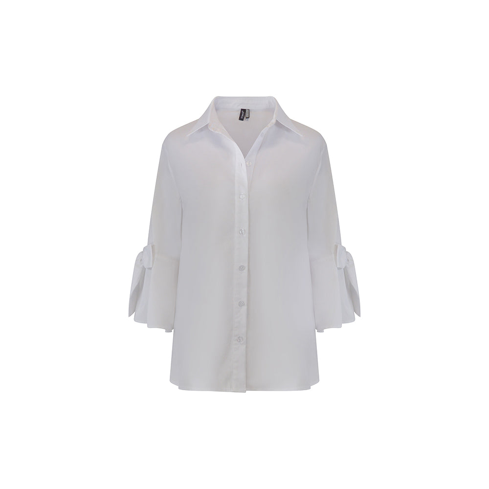 1W2297 - Solid Blouse with Bow Sleeves-02-Tops/Blouses-Ravel-Krista Anne's Boutique, Women's Fashion and Accessories Located in Oklahoma City, OK and Black Mountain, NC