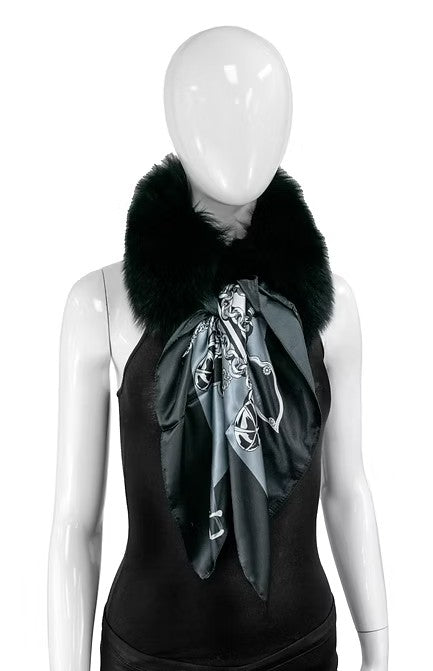 COMK10 - Fox Collar w/ Silk Scarf-08-Scarves/Wraps-Mitchie's Matchings-Krista Anne's Boutique, Women's Fashion and Accessories Located in Oklahoma City, OK and Black Mountain, NC