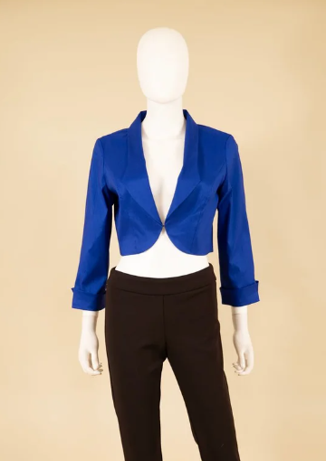 24442N - Duppioni Bolero-01-Jackets/Blazers-Samuel Dong-Krista Anne's Boutique, Women's Fashion and Accessories Located in Oklahoma City, OK and Black Mountain, NC