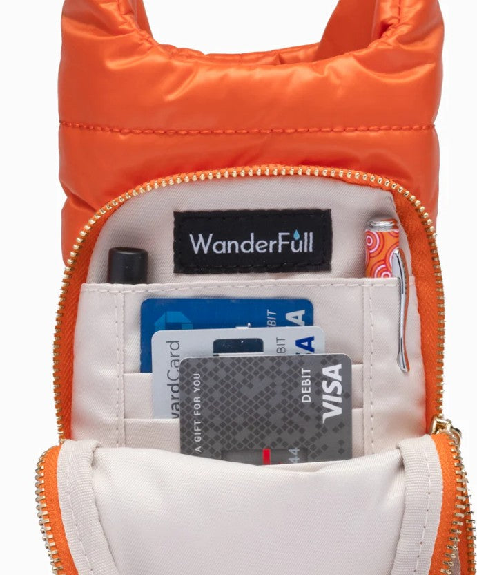 WBB1-Orange - Matte Puffer HydroBag® with Accent Shoulder Strap-09-Accessories-Wanderfull-Krista Anne's Boutique, Women's Fashion and Accessories Located in Oklahoma City, OK and Black Mountain, NC