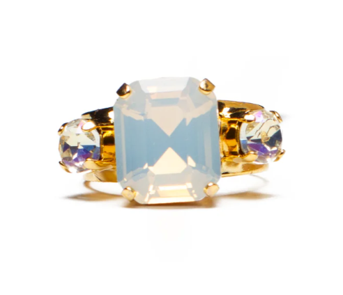 R-7024-2340-YG - Large Classic Emerald Ring-10-Jewelry-Mariana-Krista Anne's Boutique, Women's Fashion and Accessories Located in Oklahoma City, OK and Black Mountain, NC