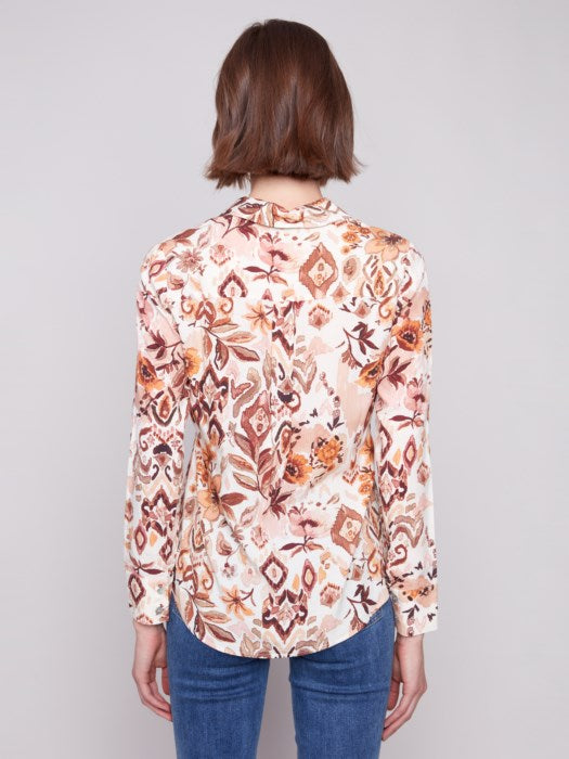 C4252Y-634A - Long Sleeve Button Down Shirt-02-Tops/Blouses-Charlie B.-Krista Anne's Boutique, Women's Fashion and Accessories Located in Oklahoma City, OK and Black Mountain, NC
