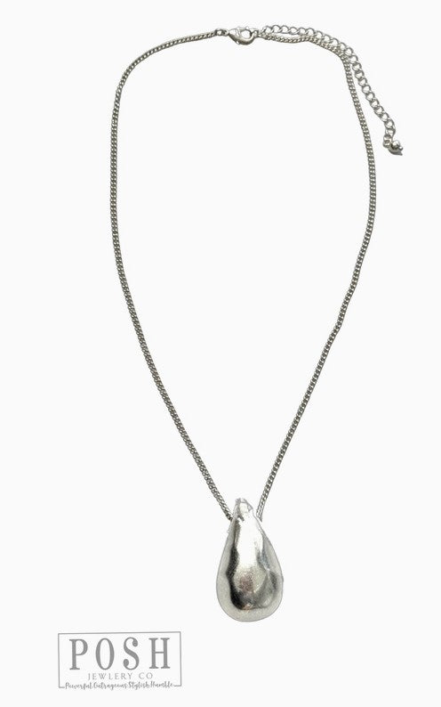 9PN188G06 - Raindrop Pendant on Curb Link Chain-10-Jewelry-Pink Panache Brands-Krista Anne's Boutique, Women's Fashion and Accessories Located in Oklahoma City, OK and Black Mountain, NC