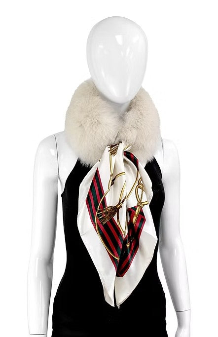 COMK10 - Fox Collar w/ Silk Scarf-08-Scarves/Wraps-Mitchie's Matchings-Krista Anne's Boutique, Women's Fashion and Accessories Located in Oklahoma City, OK and Black Mountain, NC