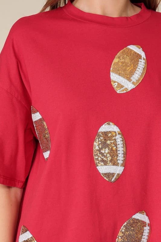 10624 - Game Day Dazzling Football T-Shirt-03-Tees/Tanks-Vanilla Monkey-Krista Anne's Boutique, Women's Fashion and Accessories Located in Oklahoma City, OK and Black Mountain, NC