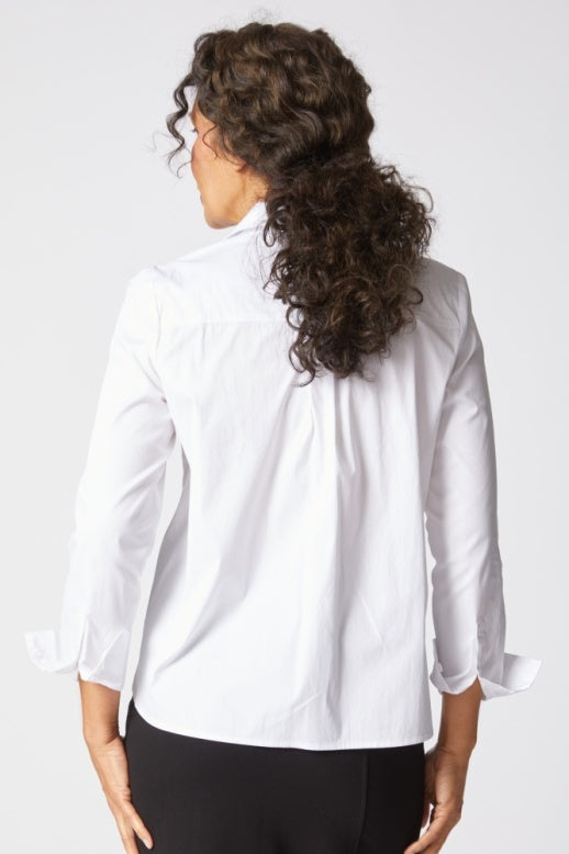 15024 - Perfect Travel Shaped Hem Shirt-02-Tops/Blouses-Habitat-Krista Anne's Boutique, Women's Fashion and Accessories Located in Oklahoma City, OK and Black Mountain, NC