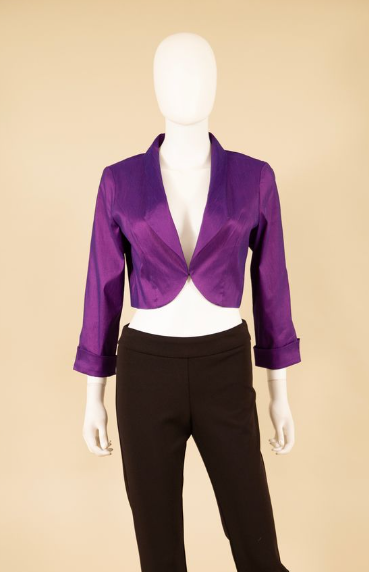 24442N - Duppioni Bolero-01-Jackets/Blazers-Samuel Dong-Krista Anne's Boutique, Women's Fashion and Accessories Located in Oklahoma City, OK and Black Mountain, NC