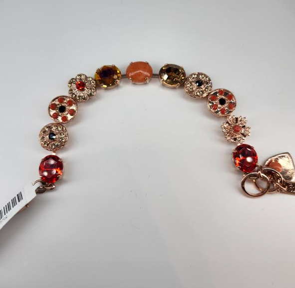 B-4023-M5014-RG - Large Oval Flower Bracelet-10-Jewelry-Mariana-Krista Anne's Boutique, Women's Fashion and Accessories Located in Oklahoma City, OK and Black Mountain, NC