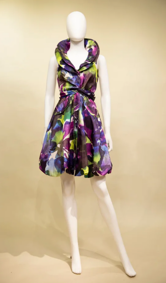 F23150 - Printed Bubble Dress-06-Dresses/Jumpsuits-Samuel Dong-Krista Anne's Boutique, Women's Fashion and Accessories Located in Oklahoma City, OK and Black Mountain, NC