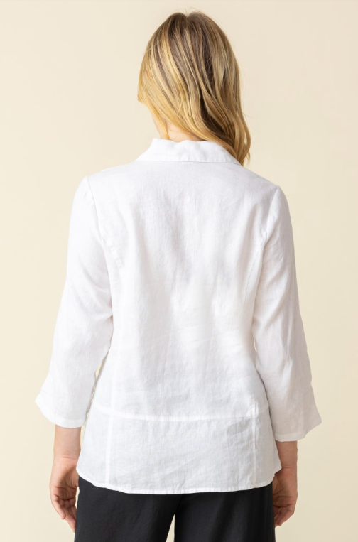 41503 - Linen Solid Favorite Shirt-01-Jackets/Blazers-Habitat-Krista Anne's Boutique, Women's Fashion and Accessories Located in Oklahoma City, OK and Black Mountain, NC