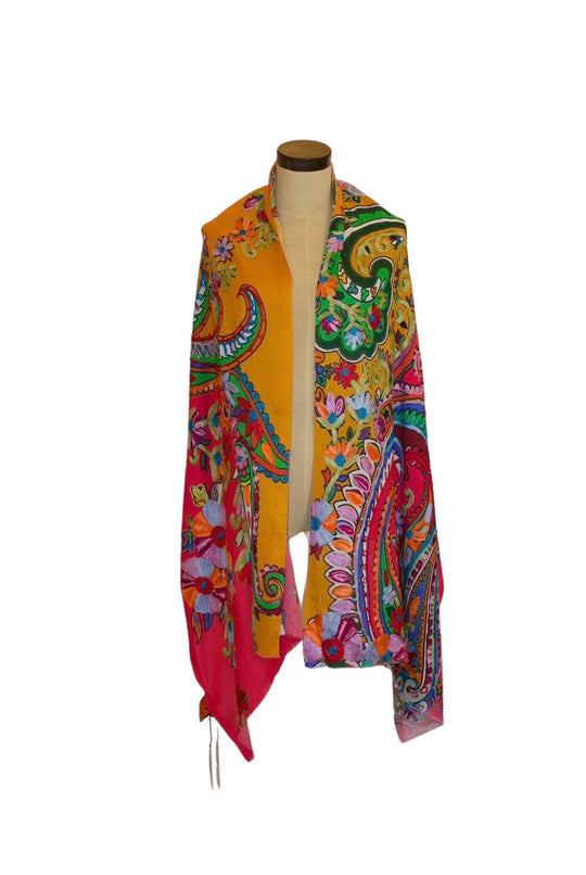 21088 - Dunwoody Embroidered Scarf-08-Scarves/Wraps-ANU-Krista Anne's Boutique, Women's Fashion and Accessories Located in Oklahoma City, OK and Black Mountain, NC