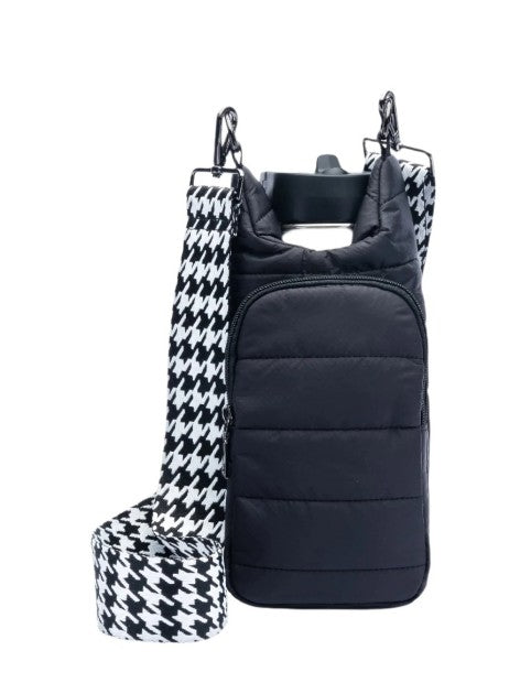 WBB1-Black - Puffer HydroBag® with Accent Houndstooth Shoulder Strap-09-Accessories-Wanderfull-Krista Anne's Boutique, Women's Fashion and Accessories Located in Oklahoma City, OK and Black Mountain, NC
