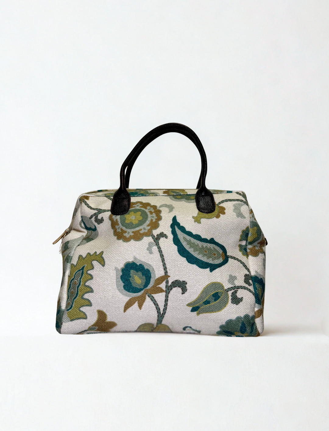 BG:100 - Tapestry Leather Carpetbag-09-Accessories-Vintage Decor Inc.-Krista Anne's Boutique, Women's Fashion and Accessories Located in Oklahoma City, OK and Black Mountain, NC