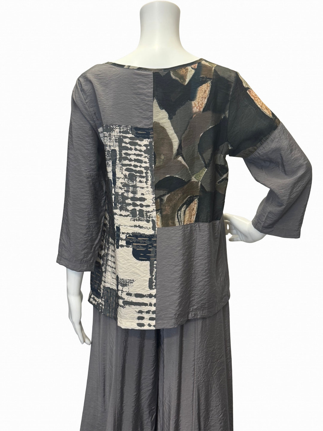 25519 - Mix Media Scoop Neck Top-02-Tops/Blouses-Shana-Krista Anne's Boutique, Women's Fashion and Accessories Located in Oklahoma City, OK and Black Mountain, NC