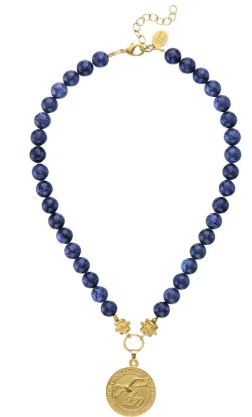 3943BL - USA 250 Blue Lapis Necklace-10-Jewelry-Susan Shaw-Krista Anne's Boutique, Women's Fashion and Accessories Located in Oklahoma City, OK and Black Mountain, NC