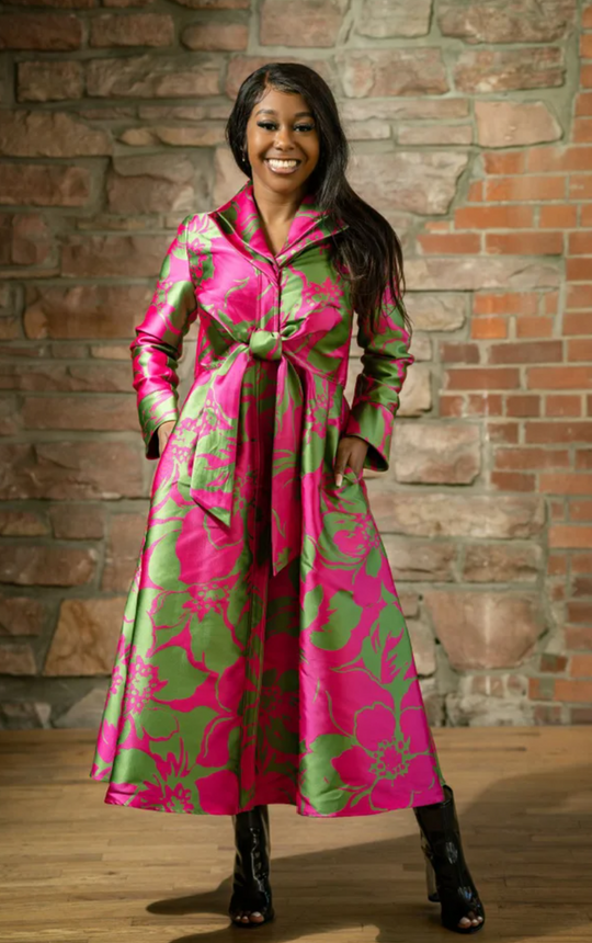 F22041 - Double Collar A-Line Dress-06-Dresses/Jumpsuits-Samuel Dong-Krista Anne's Boutique, Women's Fashion and Accessories Located in Oklahoma City, OK and Black Mountain, NC