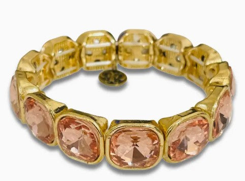 B268G - Square Rhinestone Single Strand Bracelet-10-Jewelry-Pink Panache Brands-Krista Anne's Boutique, Women's Fashion and Accessories Located in Oklahoma City, OK and Black Mountain, NC