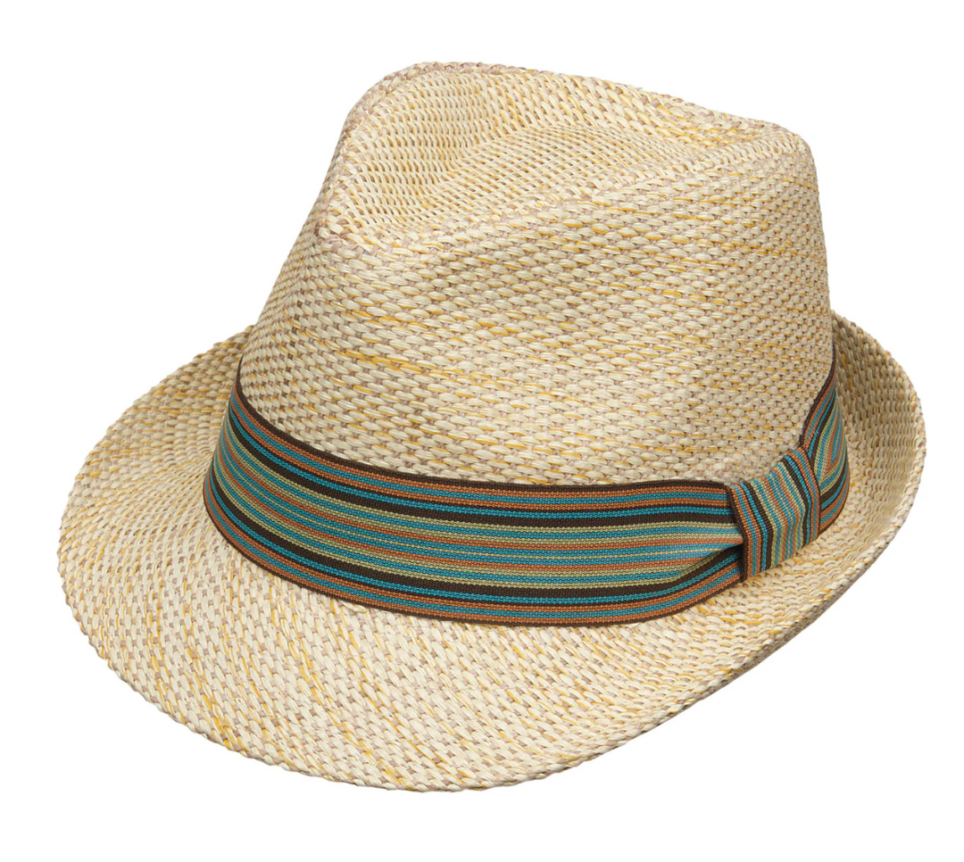 T707-U - Striped Band Fedora-09-Accessories-LTC-Krista Anne's Boutique, Women's Fashion and Accessories Located in Oklahoma City, OK and Black Mountain, NC