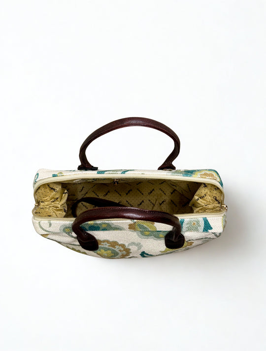 BG:100 - Tapestry Leather Carpetbag-09-Accessories-Vintage Decor Inc.-Krista Anne's Boutique, Women's Fashion and Accessories Located in Oklahoma City, OK and Black Mountain, NC