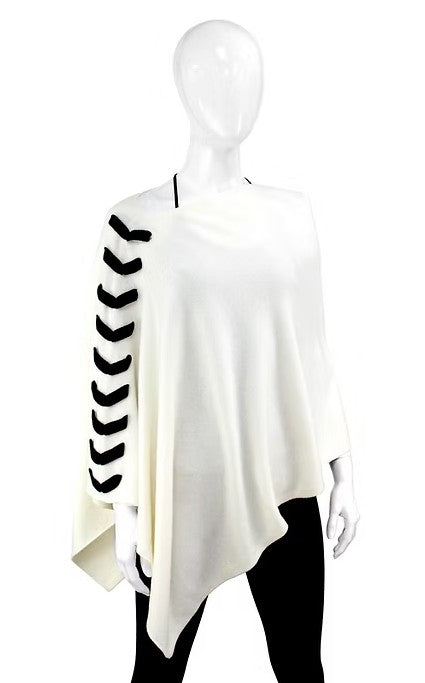 POIM76 - Knit Poncho w/ Stitching Detail-08-Scarves/Wraps-Mitchie's Matchings-Krista Anne's Boutique, Women's Fashion and Accessories Located in Oklahoma City, OK and Black Mountain, NC