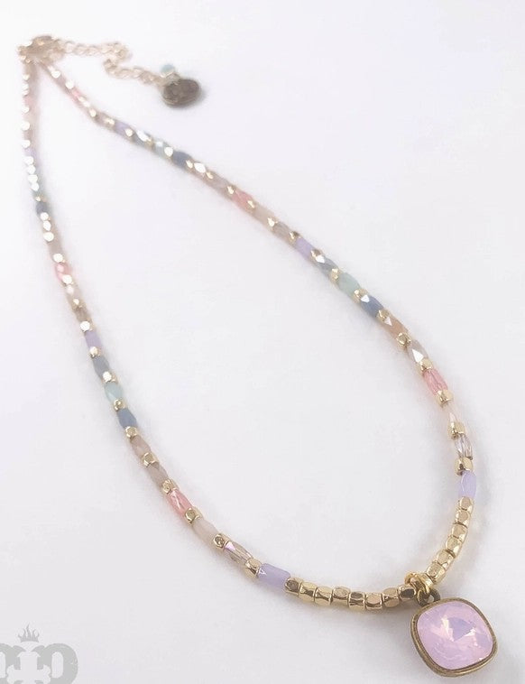 1N475BRWO14 - Rice Bead Necklace with Austrian Crystal-10-Jewelry-Pink Panache Brands-Krista Anne's Boutique, Women's Fashion and Accessories Located in Oklahoma City, OK and Black Mountain, NC
