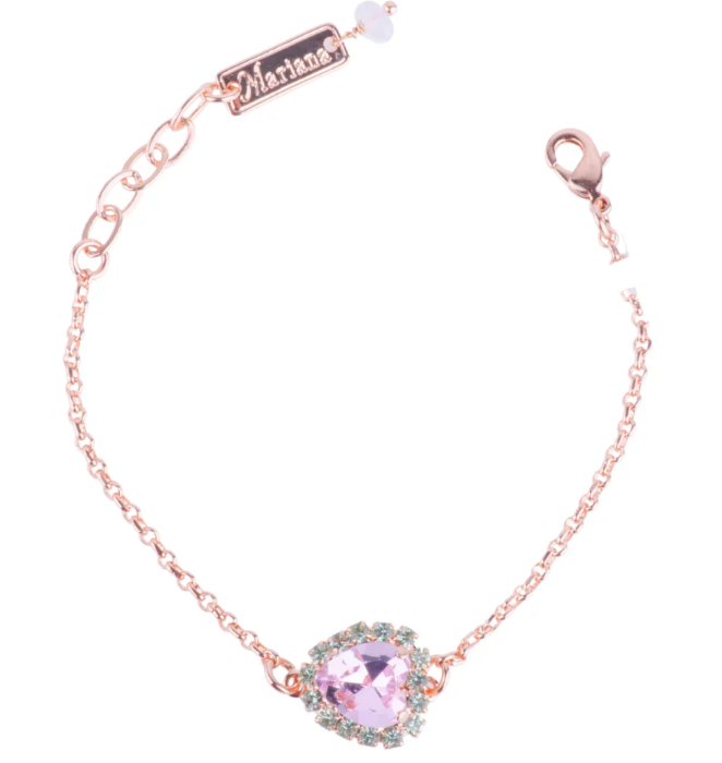 B-4100/14-5001-RG - Halo Heart Bracelet-10-Jewelry-Mariana-Krista Anne's Boutique, Women's Fashion and Accessories Located in Oklahoma City, OK and Black Mountain, NC