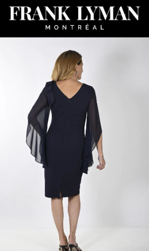 239147 - Sheer Sleeve Dress-06-Dresses/Jumpsuits-Frank Lyman-Krista Anne's Boutique, Women's Fashion and Accessories Located in Oklahoma City, OK and Black Mountain, NC