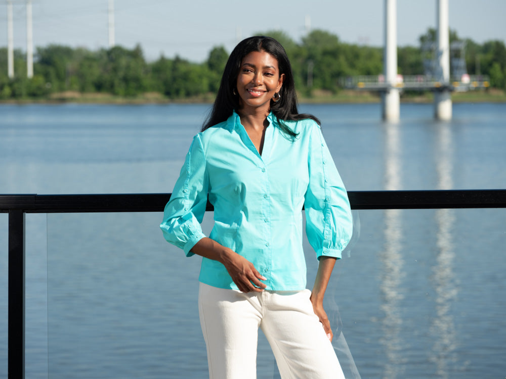 A45152 - Aurora Blouse-02-Tops/Blouses-Alison Sheri-Krista Anne's Boutique, Women's Fashion and Accessories Located in Oklahoma City, OK and Black Mountain, NC