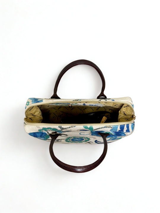 BG:100 - Tapestry Leather Carpetbag-09-Accessories-Vintage Decor Inc.-Krista Anne's Boutique, Women's Fashion and Accessories Located in Oklahoma City, OK and Black Mountain, NC