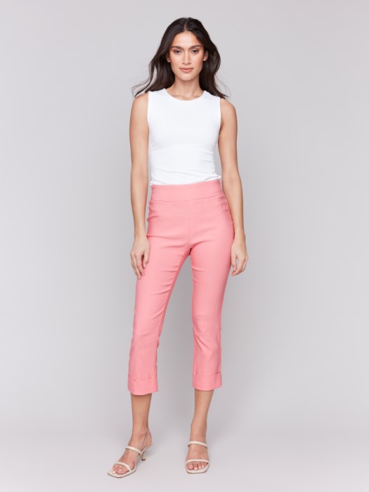 C5259T-560A - Stretch Pull-On Capri Pants-04-Bottoms-Charlie B.-Krista Anne's Boutique, Women's Fashion and Accessories Located in Oklahoma City, OK and Black Mountain, NC