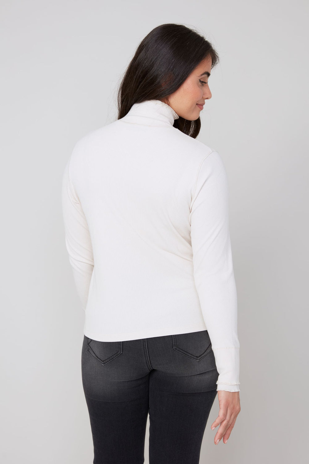 R7779 - Double Layer Ruffle Mock Neck Top-02-Tops/Blouses-Renuar-Krista Anne's Boutique, Women's Fashion and Accessories Located in Oklahoma City, OK and Black Mountain, NC