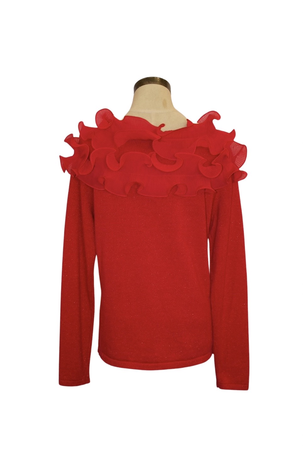 1V2333 - Ruffle Neck Sweater-05-Sweaters-Ravel-Krista Anne's Boutique, Women's Fashion and Accessories Located in Oklahoma City, OK and Black Mountain, NC