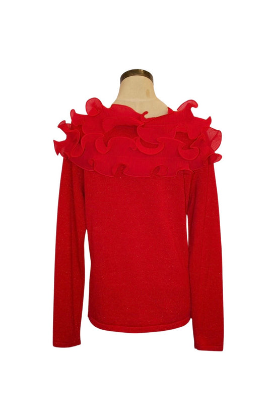 1V2333 - Ruffle Neck Sweater-05-Sweaters-Ravel-Krista Anne's Boutique, Women's Fashion and Accessories Located in Oklahoma City, OK and Black Mountain, NC