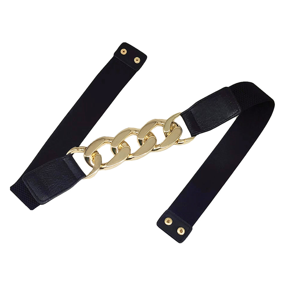 WB0367 - Chain Link Accented Elastic Belt-09-Accessories-Wona Trading, Inc.-Krista Anne's Boutique, Women's Fashion and Accessories Located in Oklahoma City, OK and Black Mountain, NC