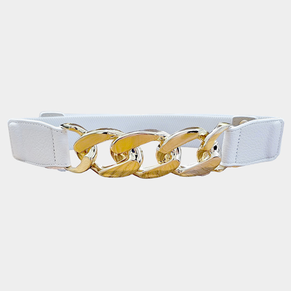 WB0367 - Chain Link Accented Elastic Belt-09-Accessories-Wona Trading, Inc.-Krista Anne's Boutique, Women's Fashion and Accessories Located in Oklahoma City, OK and Black Mountain, NC