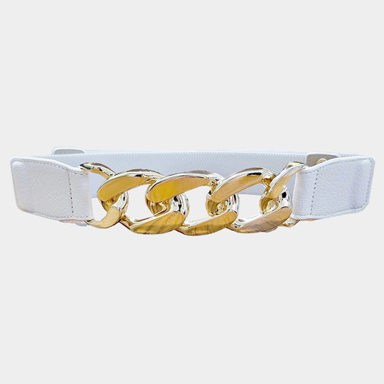 WB0367 - Chain Link Accented Elastic Belt-09-Accessories-Wona Trading, Inc.-Krista Anne's Boutique, Women's Fashion and Accessories Located in Oklahoma City, OK and Black Mountain, NC