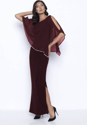179257 - Long Layered Dress with Crystal Detailing-06-Dresses/Jumpsuits-Frank Lyman-Krista Anne's Boutique, Women's Fashion and Accessories Located in Oklahoma City, OK and Black Mountain, NC