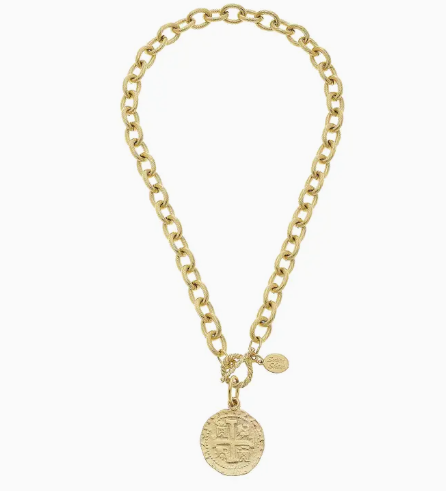 3165cr - Peruvian Coin Toggle Necklace