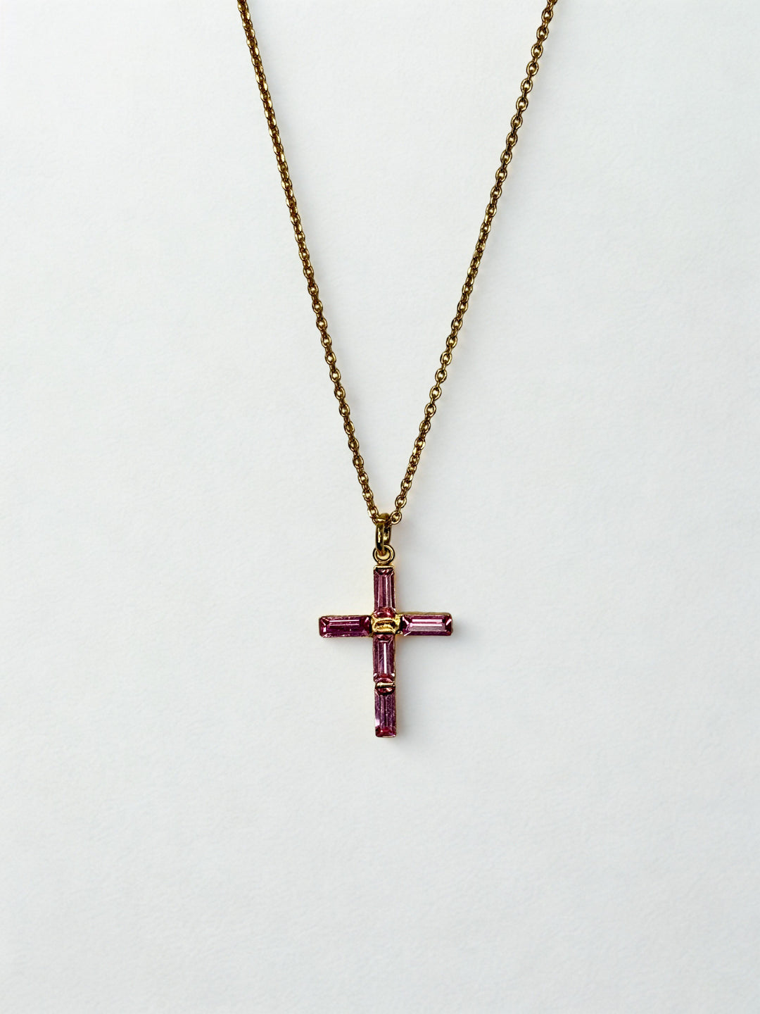 N-5518/1-223209-YG - Petite Baguette Cross Necklace-10-Jewelry-Mariana-Krista Anne's Boutique, Women's Fashion and Accessories Located in Oklahoma City, OK and Black Mountain, NC