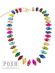 9PN160 - Marquise shape rhinestone necklace-10-Jewelry-Pink Panache Brands-Krista Anne's Boutique, Women's Fashion and Accessories Located in Oklahoma City, OK and Black Mountain, NC