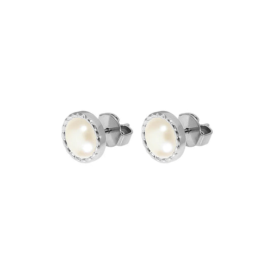 100039/21 - Silver Bocconi Flat Stud Earrings-10-Jewelry-Qudo-Krista Anne's Boutique, Women's Fashion and Accessories Located in Oklahoma City, OK and Black Mountain, NC