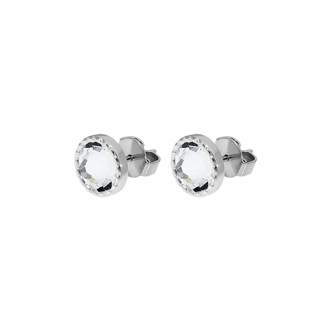 100039/21 - Silver Bocconi Flat Stud Earrings-10-Jewelry-Qudo-Krista Anne's Boutique, Women's Fashion and Accessories Located in Oklahoma City, OK and Black Mountain, NC