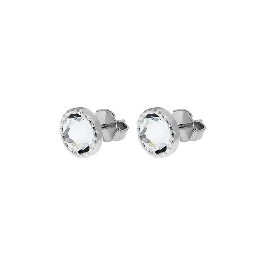 100039/21 - Silver Bocconi Flat Stud Earrings-10-Jewelry-Qudo-Krista Anne's Boutique, Women's Fashion and Accessories Located in Oklahoma City, OK and Black Mountain, NC