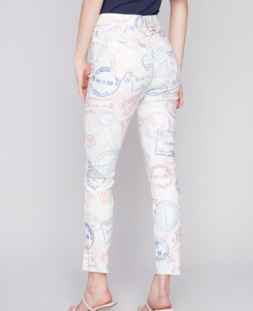 C5409R-856B - Printed Pull-On Twill Pant-04-Bottoms-Charlie B.-Krista Anne's Boutique, Women's Fashion and Accessories Located in Oklahoma City, OK and Black Mountain, NC