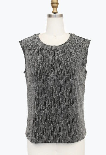 902T - Sparkle Sleeveless Jewel Neck Top-03-Tees/Tanks-Damee-Krista Anne's Boutique, Women's Fashion and Accessories Located in Oklahoma City, OK and Black Mountain, NC